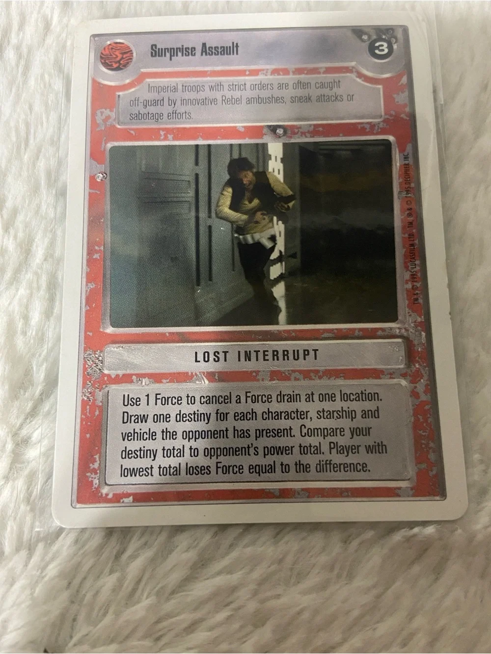 Surprise Assault Lost Interrupt Trading Card - Red & White
